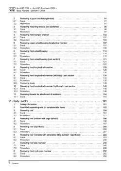 Audi Q3 type F3 from 2018 body repairs workshop manual eBook pdf