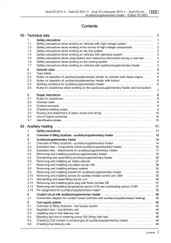 Audi Q3 F3 from 2018 auxiliary supplementary heater repair workshop manual eBook