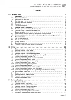 Audi Q3 type F3 from 2018 6 speed manual gearbox 02Q 0FB 0BB repair manual eBook