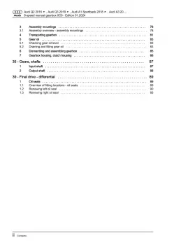 Audi Q3 F3 from 2018 6 speed manual gearbox 0C9 repair workshop manual eBook