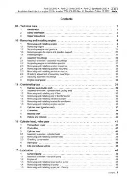 Audi Q3 type F3 from 2018 4-cyl. petrol engines 2.0l 180 hp repair manual eBook