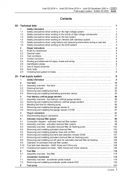 Audi Q3 F3 from 2018 fuel supply system engines repair workshop manual eBook