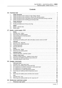 Audi Q5 type 8R 2008-2017 electrical system repair workshop manual eBook pdf