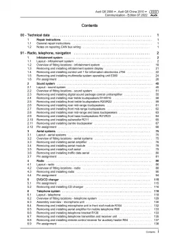 Audi Q5 8R 2008-2017 communication radio navigation repair workshop manual eBook