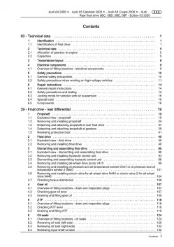 Audi Q5 8R 2008-2017 propshaft and rear final drive repair workshop manual eBook