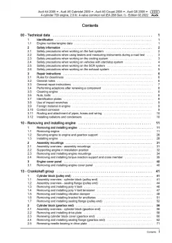 Audi Q5 8R 2008-2017 4-cyl. 2.0l diesel engines 136-190 hp repair manual eBook