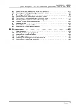 Audi Q5 8R 2008-2017 4-cyl. 2.0l diesel engines 136-177 hp repair manual eBook