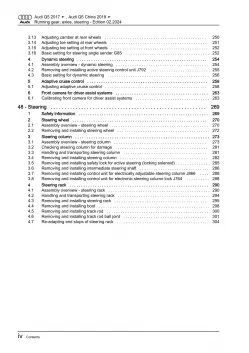 Audi Q5 FY 2016-2020 running gear axles steering repair workshop manual eBook