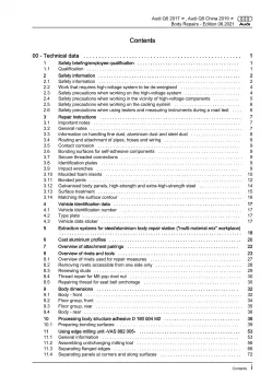 Audi Q5 type FY 2016-2020 body repairs workshop manual eBook pdf