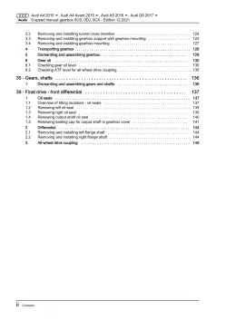 Audi Q5 type FY 2016-2020 6 speed manual gearbox 0CS 0DJ 0CX repair manual eBook