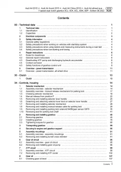 Audi Q5 FY 2016-2020 7 speed dual clutch gearbox repair workshop manual eBook