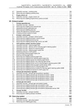 Audi Q5 FY 2016-2020 6-cyl. diesel engines 3.0l 231-286 hp repair manual eBook