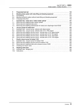 Audi Q7 type 4L 2005-2015 brake systems repair workshop manual eBook pdf