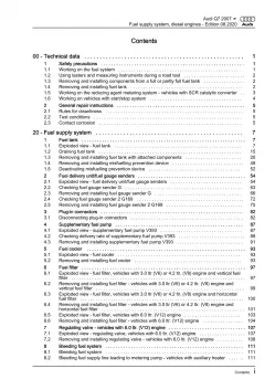 Audi Q7 type 4L 2005-2015 fuel supply system diesel engines repair manual eBook
