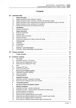 Audi Q8 type 4M from 2018 8 speed automatic gearbox 0D5 repair manual eBook