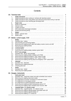 Audi R8 type 42 2006-2015 electrical system repair workshop manual eBook