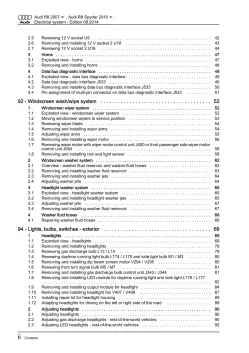 Audi R8 type 42 2006-2015 electrical system repair workshop manual eBook