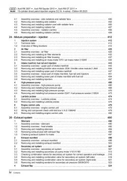 Audi R8 type 42 2006-2015 10-cyl. petrol engines 525-560 hp repair manual eBook