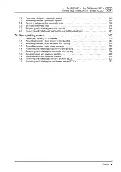 Audi R8 4S 2015-2024 general body repairs interior guide workshop manual eBook