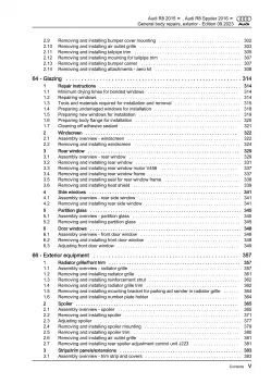 Audi R8 4S 2015-2024 general body repairs exterior guide workshop manual eBook