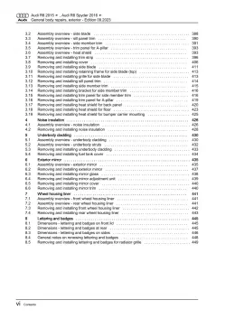 Audi R8 4S 2015-2024 general body repairs exterior guide workshop manual eBook