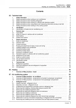 Audi R8 type 4S 2015-2024 heating air conditioning system repair manual eBook