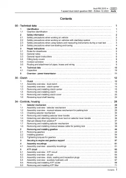 Audi R8 type 4S 2015-2024 7 speed dual clutch gearbox 0BZ repair manual eBook