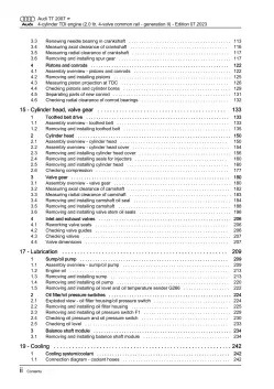 Audi TT type 8J 2006-2014 4-cyl. diesel engines 2.0l 170 hp repair manual eBook