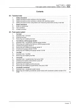 Audi TT type 8J 2006-2014 fuel supply system diesel engines repair manual eBook