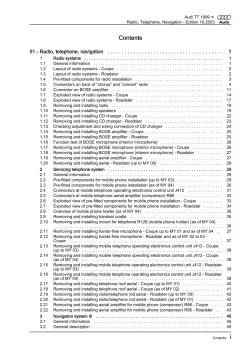 Audi TT type 8N 1998-2006 communication radio navigation repair manual eBook