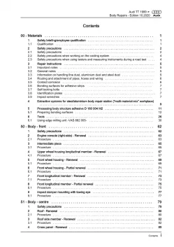 Audi TT type 8N 1998-2006 body repairs workshop manual eBook pdf