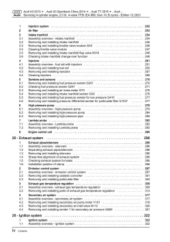 Audi TT FV 2014-2023 servicing petrol engines 180-200 hp repair manual eBook