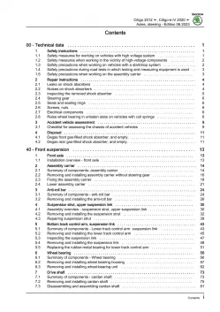 Skoda Citigo-e iV NE 2019-2020 running gear axles steering repair manual eBook