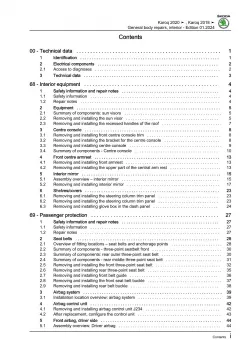 Skoda Karoq type NU from 2017 general body repairs interior guide manual eBook