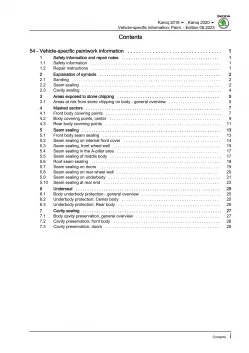 Skoda Karoq type NU from 2017 paint information repair workshop manual eBook