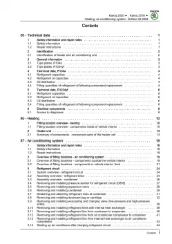 Skoda Karoq NU from 2017 heating air conditioning system repair manual eBook