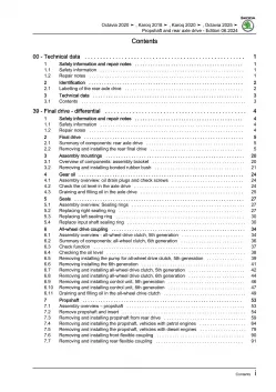 Skoda Karoq type NU from 2017 propshaft and rear final drive repair manual eBook