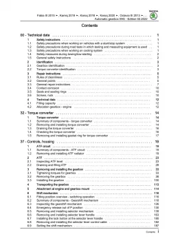 Skoda Karoq type NU from 2017 6 speed automatic gearbox 09G repair manual eBook