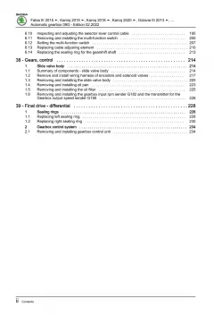 Skoda Karoq type NU from 2017 6 speed automatic gearbox 09G repair manual eBook