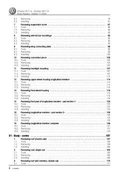 VW Amarok type 2H 2010-2016 body repairs workshop repair manual pdf file ebook