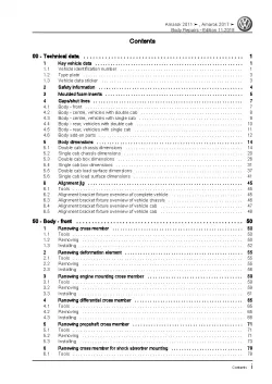 VW Amarok type S6 S7 from 2016 body repairs workshop repair manual pdf ebook