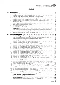 VW Amarok type S6 S7 from 2016 auxiliary heater repair workshop manual pdf file