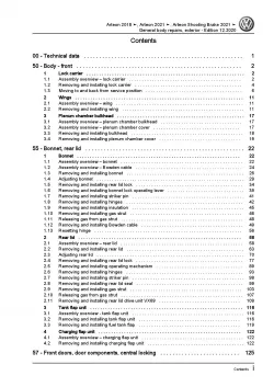 VW Arteon 3H 2017-2020 general body repairs exterior repair workshop manual pdf