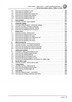 VW Arteon 3H 2017-2020 general body repairs exterior repair workshop manual pdf