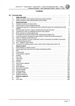 VW Arteon 3H (17-20) general info paint commercial vehicles wordkshop manual pdf