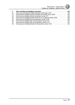 VW Arteon type 3H 2017-2020 heating air conditioning system repair manual pdf