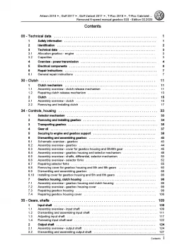 VW Arteon 3H 2017-2020 removed 6 speed manual gearbox 02S repair manual pdf