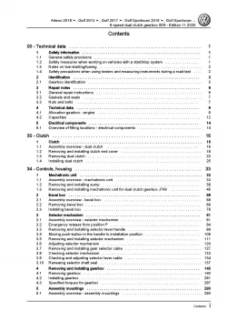 VW Arteon 3H (17-20) 6 speed dual clutch gearbox 0D9 repair workshop manual pdf