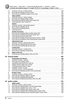VW Arteon 3H (17-20) 4-cyl. petrol engines 130-150 hp repair workshop manual pdf