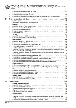 VW Arteon 3H (17-20) 4-cyl. petrol engines 179-290 hp repair workshop manual pdf